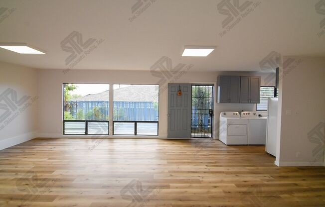 4 bedroom, 3 bath attached home.