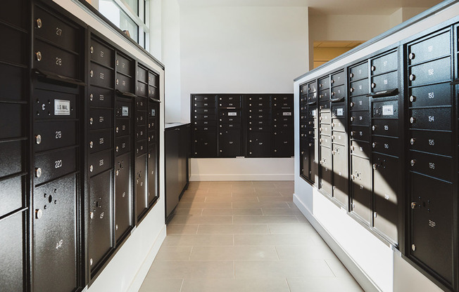 Plenty of package space in the mailroom with our self-serve package lockers!