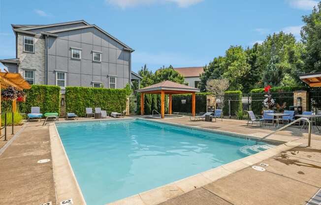 the swimming pool at our apartments