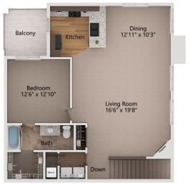 1 bed, 1 bath, 1,038 sqft, $1,884