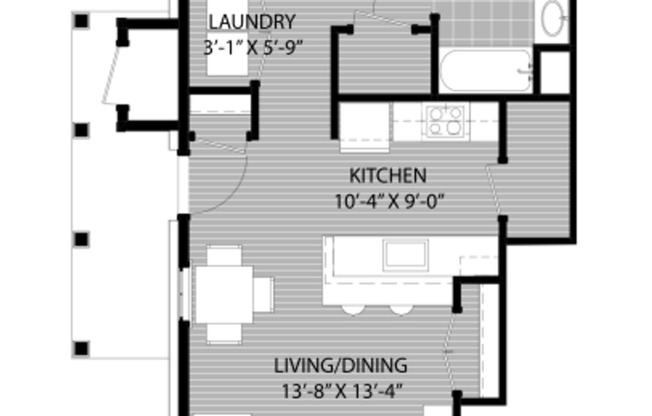 2 beds, 1 bath, 861 sqft, $1,643