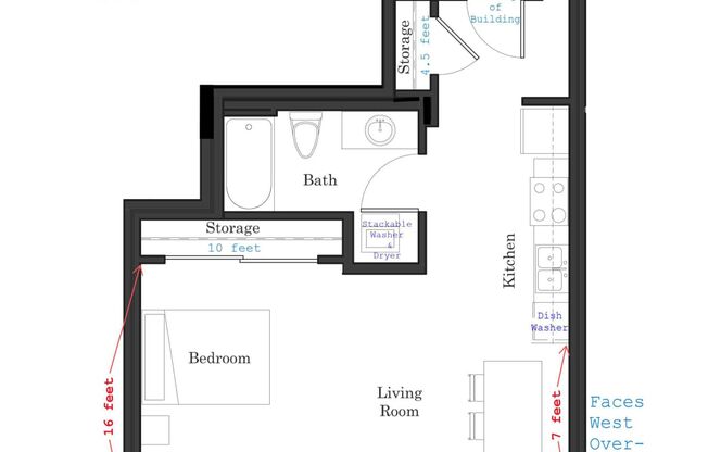 Studio, 1 bath, 585 sqft, $1,205, Unit 307