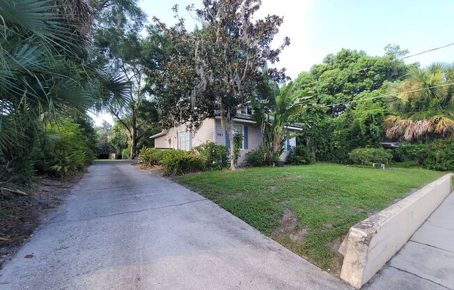 Quaint 2/1 home with plenty of yard, deck and privacy.