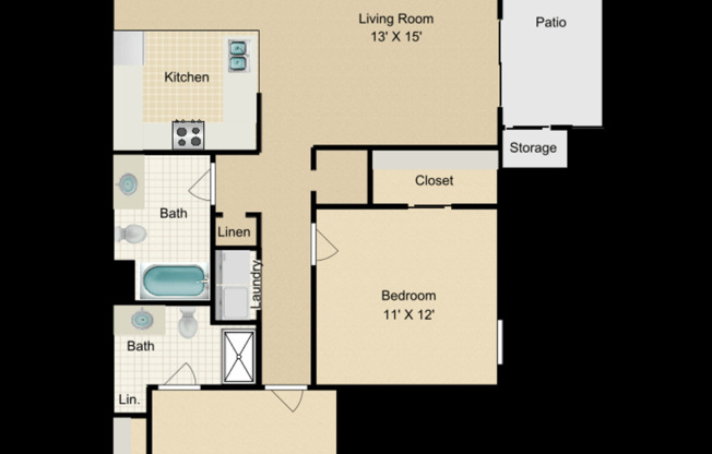 2 beds, 2 baths, 1,045 sqft, $1,525, Unit 228