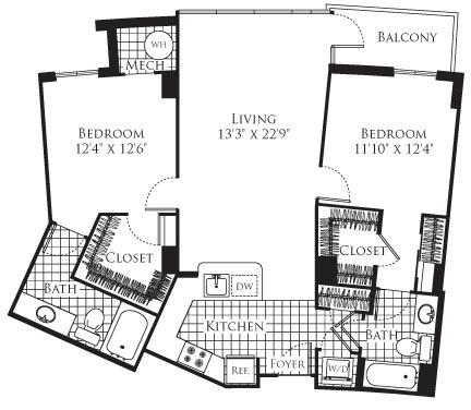 2 beds, 2 baths, 1,120 sqft, $2,498, Unit 0620