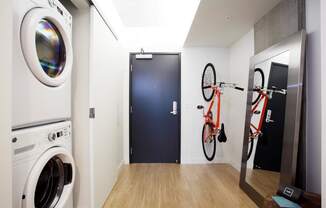 Yard Apartments Entrance and Bike Rack