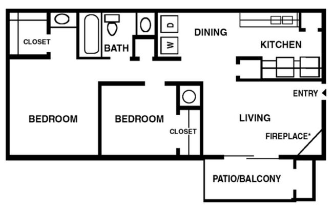 2 beds, 1 bath, 900 sqft, $1,099