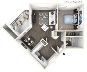 1 bed, 1 bath, 646 sqft, $2,168