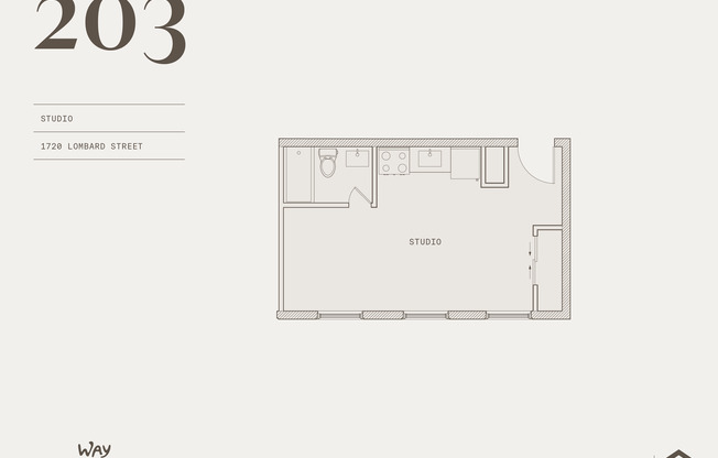 Studio, 1 bath, $1,545, Unit 203