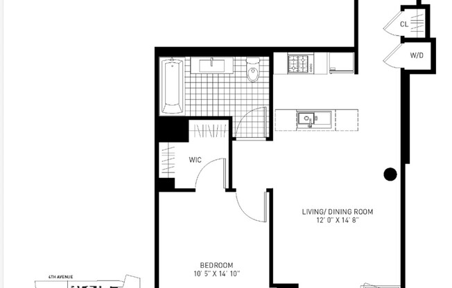 1 bed, 1 bath, 772 sqft, $3,890, Unit 4B