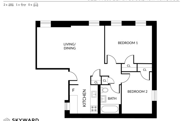 2 beds, 1 bath, 600 sqft, $2,294, Unit 5B