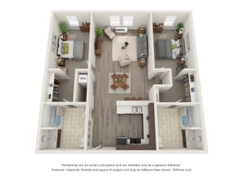 2 beds, 2 baths, 1,180 sqft, $1,849