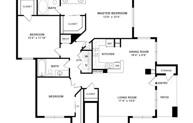 3 beds, 2 baths, 1,382 sqft, $2,030