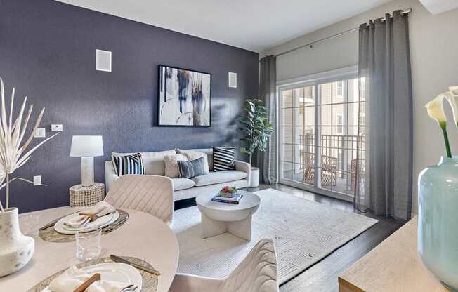 Spacious living room with large windows and private outdoor space at Vermella Lyndhurst apartments, Lyndhurst