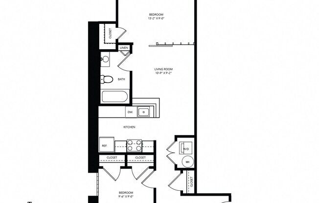 2 beds, 1 bath, 817 sqft, $1,404