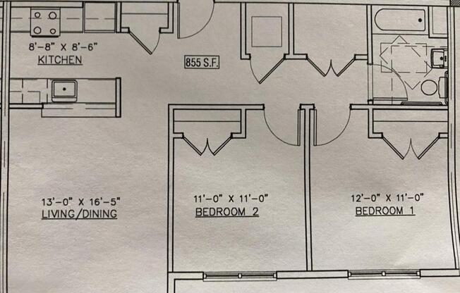 2 beds, 1 bath, 855 sqft, $1,980