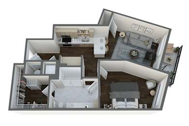 1 bed, 1 bath, 744 sqft, $1,879