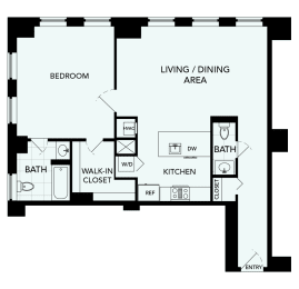 1 bed, 1.5 baths, 915 sqft, $2,886