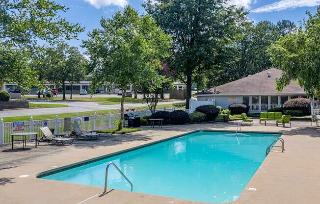 our resort style swimming pool is in front of our building