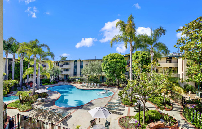 a view of the pool at residence inn clearwater at Willow Tree Apartments, Torrance, CA