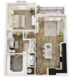 1 bed, 1 bath, 758 sqft, $1,079