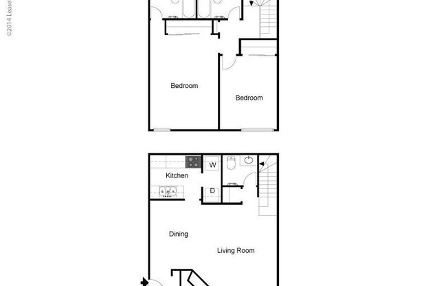 2 beds, 2.5 baths, 1,116 sqft, $1,535