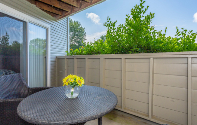 Private patio or balcony at Preakness Apartments