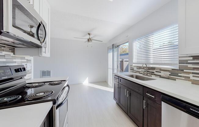 a kitchen counter covered with snow