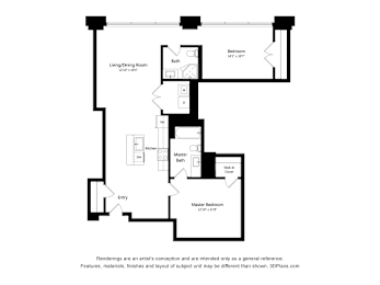 2 beds, 2 baths, 1,225 sqft, $1,441