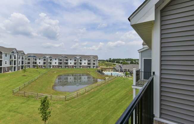 Balcony pond views at Dodson Pointe Apartment Homes, Rogers, AR, 72758