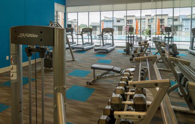 Free Weights And Cardio Equipment at Lofts at 7800 Apartments, Midvale, UT, 84047