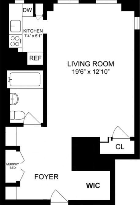 Studio, 1 bath, 550 sqft, $3,600, Unit 15C