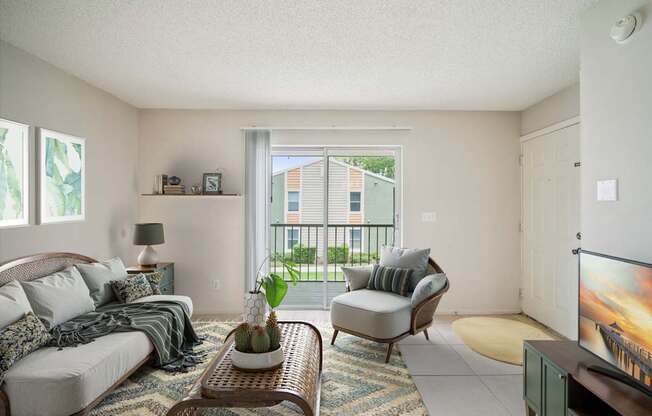 Spacious Living Area with Tile