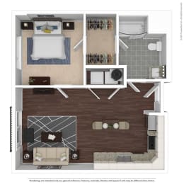 1 bed, 1 bath, 624 sqft, $1,478