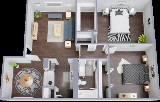 2 beds, 1 bath, 895 sqft, $964