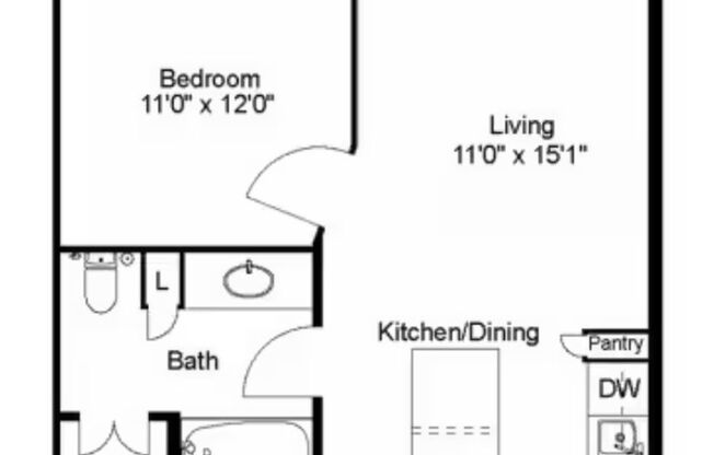 1 bed, 1 bath, 667 sqft, $1,117, Unit 2213