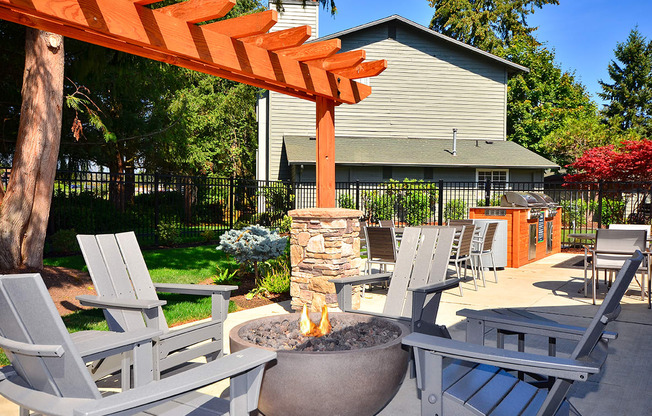 the reserve at bucklin hill patio with fire pit and pergola