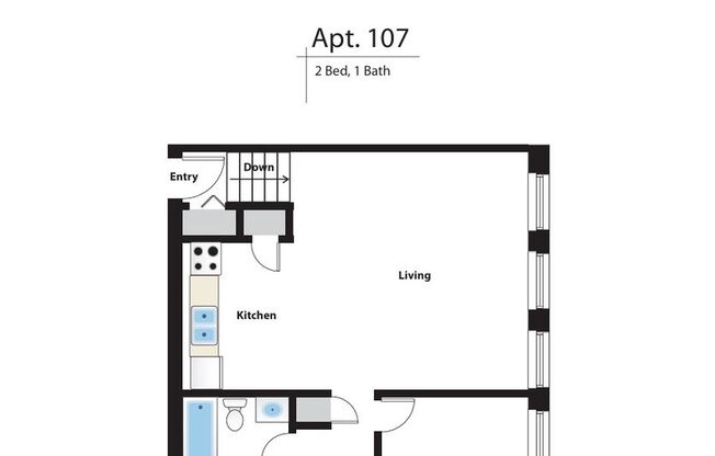 2 beds, 1 bath, $1,068, Unit 3819 Jones St #107