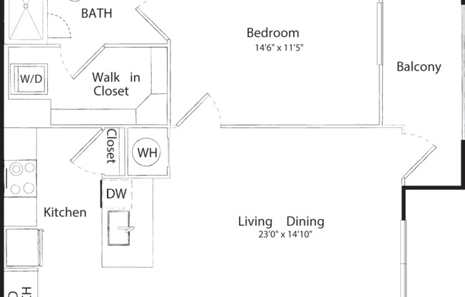 1 bed, 1 bath, 705 sqft, $1,755