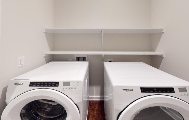 Enjoy the convenience of an in-home washer and dryer.