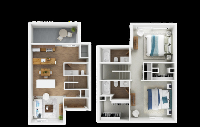 2 beds, 2.5 baths, 1,254 sqft, $1,199, Unit 66004