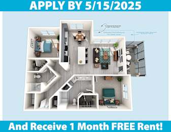 2 beds, 2 baths, 1,166 sqft, $2,390