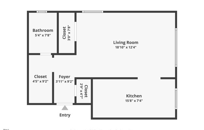 Studio, 1 bath, $1,195, Unit 109