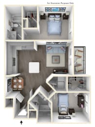 2 beds, 2 baths, 1,150 sqft, $1,625