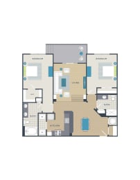 2 beds, 2 baths, 1,130 sqft, $2,136
