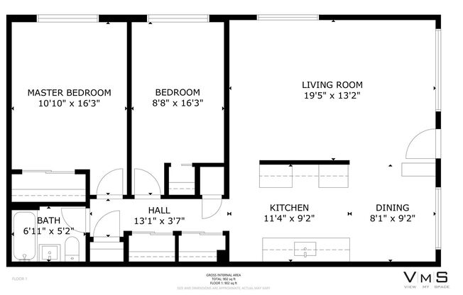 2 beds, 1 bath, $1,145, Unit 7870-2S