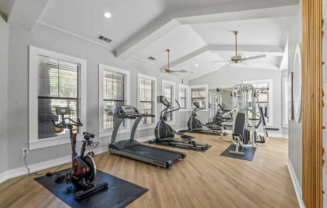 the gym with treadmills and other exercise equipment at 1861 muleshoe road