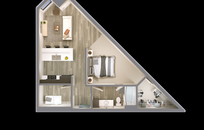 Studio, 1 bath, 656 sqft, $950, Unit 216