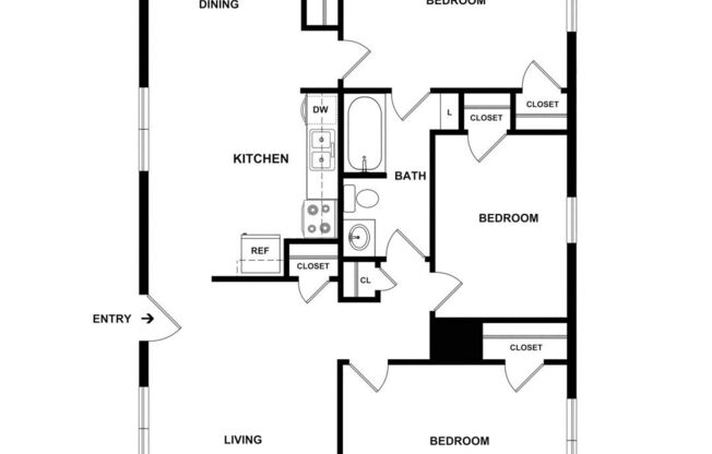3 beds, 1 bath, 788 sqft, $2,048