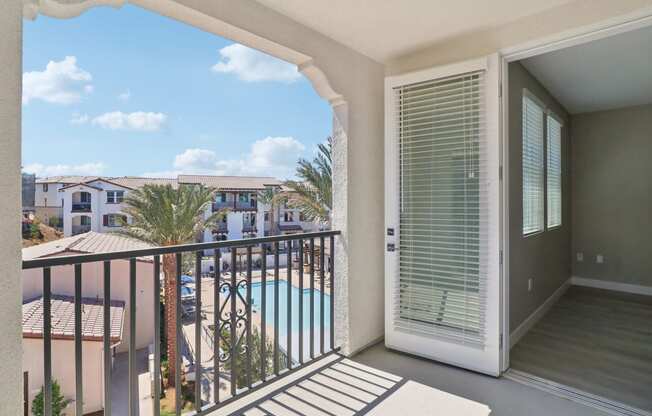 a view of the pool from the balcony at Arrive Temecula